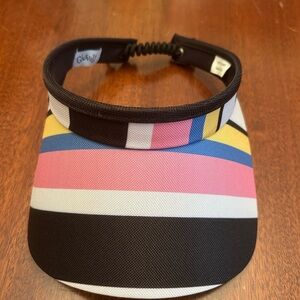 GloveIt Women’s Striped Pink+ Black Visor